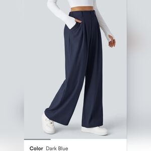 HALARA Dark Blue Wide-Leg Pants